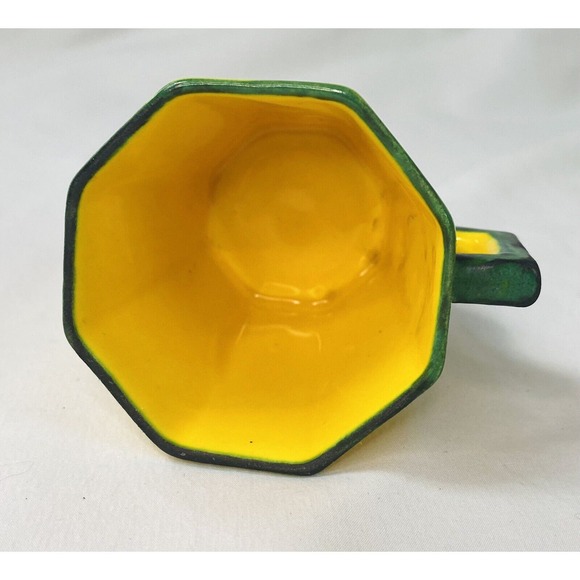 Vtg Les Grottes Dieulefit France Caves Yellowware Espresso Cups Saucers - 3 sets - Picture 9 of 13